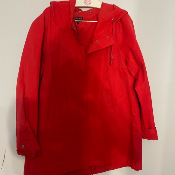 Eileen Fisher Cotton Nylon Hooded Jacket - Picture 2 of 7